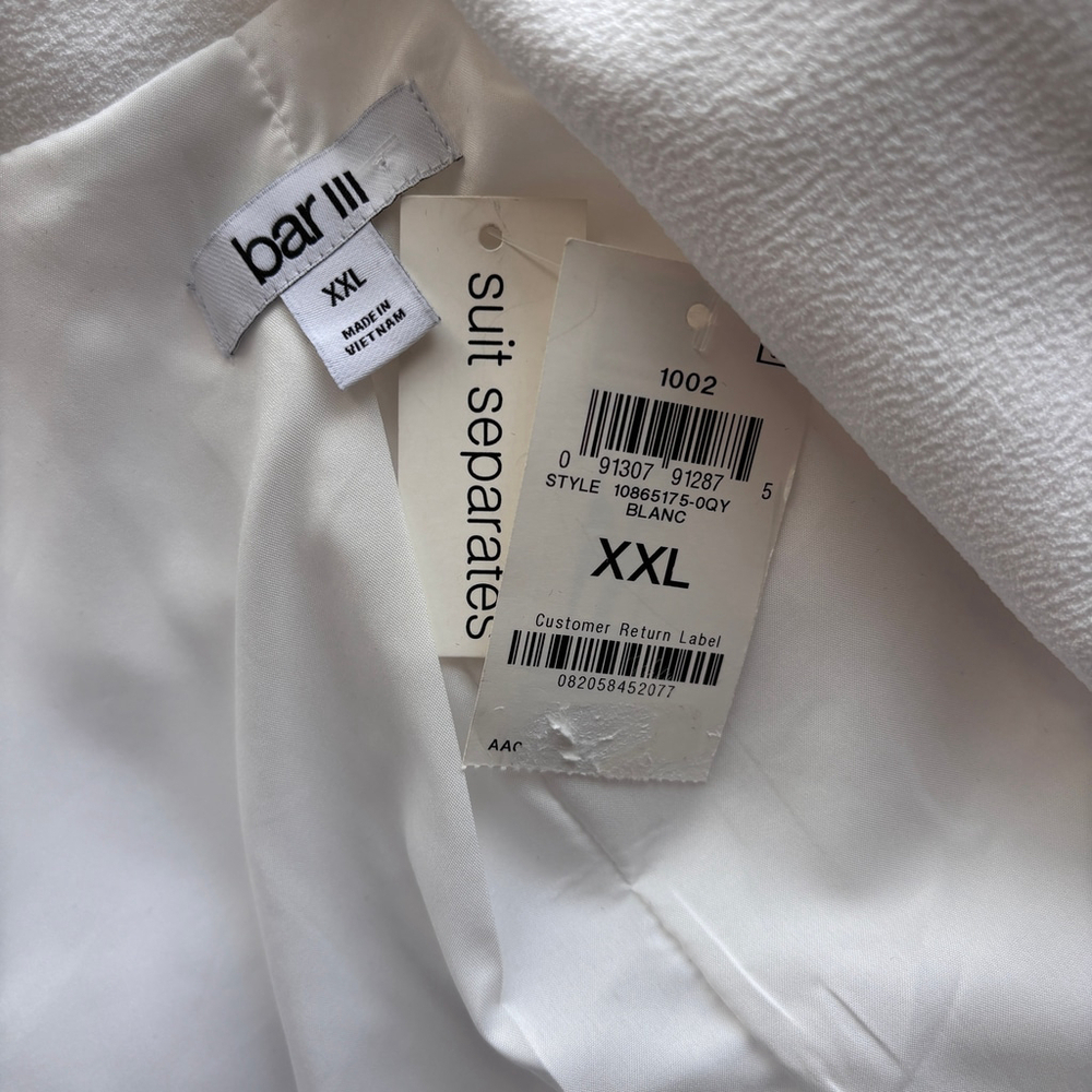 Bar III Women's XXL White Textured Belted Tie-Waist Lined Jacket NWT - Picture 6 of 6